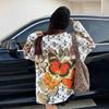 Plus Size Butterfly Print Round Neck Mink Velvet Sweater - Women's Autumn/Winter Fluffy Knit Top