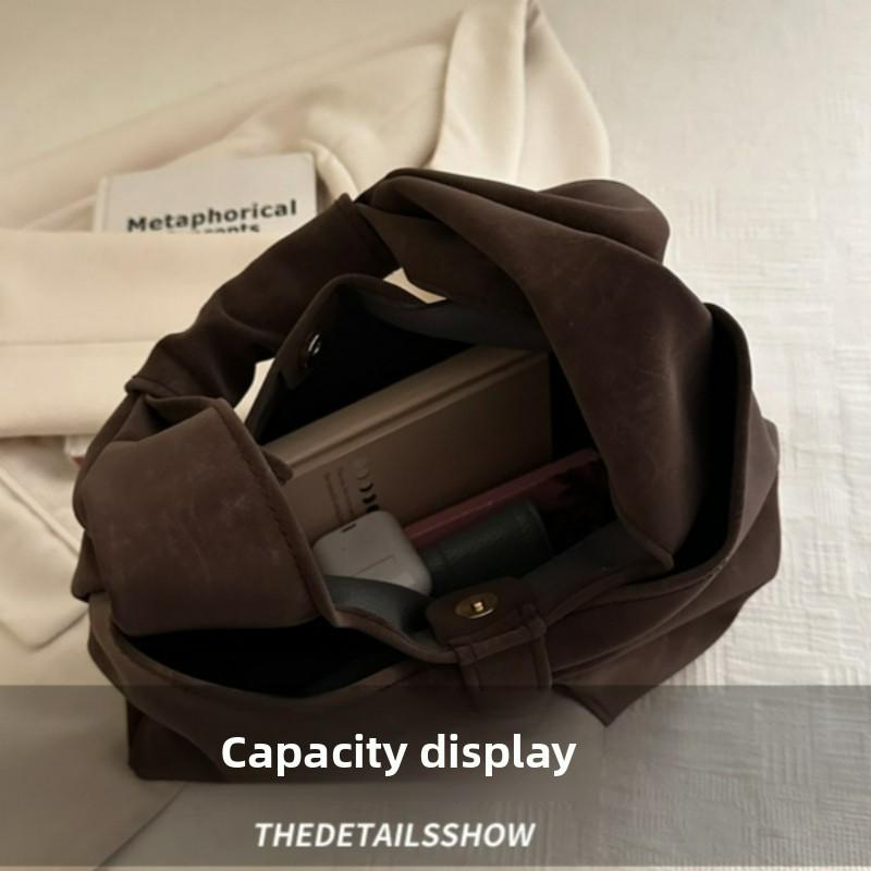 Autumn Winter New Fashi Simple Shoulder Bag Large Capacity Tote Bow Underarm Stylish Handle Bag Texture Simple Commuting Bag
