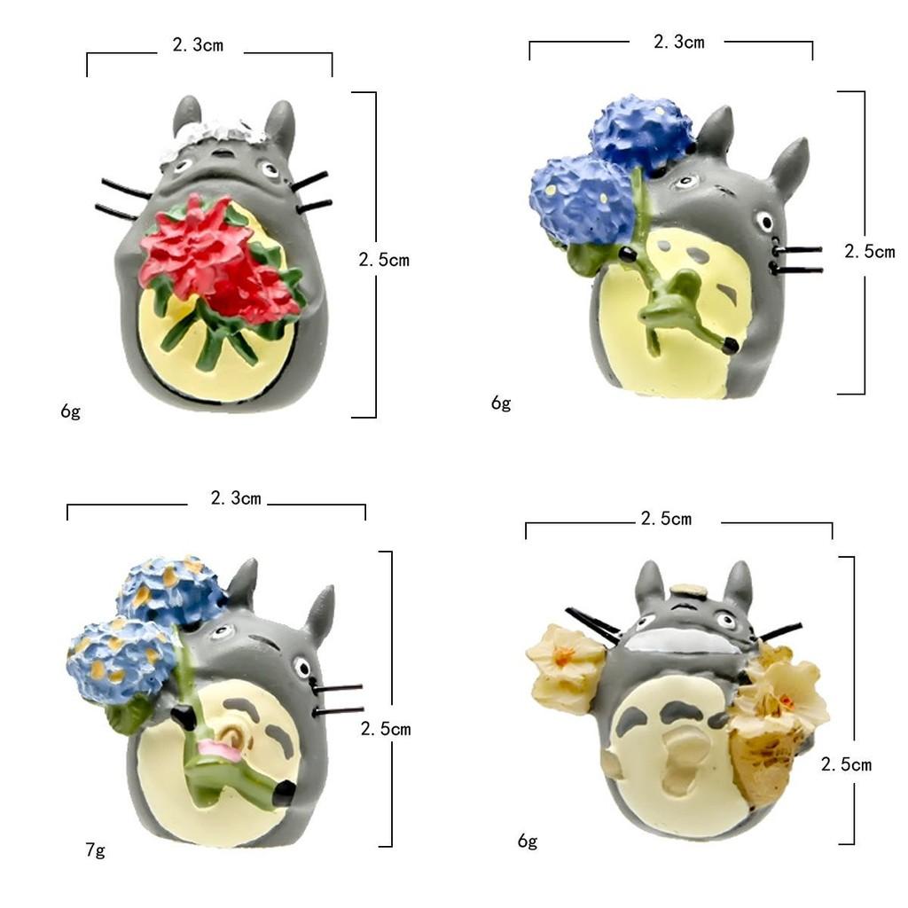 Sunflower My Neighbor Totoro Resin Figurine With Floral Theme For Garden Creative Diy Scene Decoration