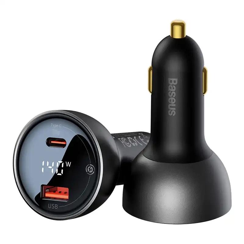 Ładowarka Samochodowa Baseus Superme Usb, Usb-C, 140W (Czarna)