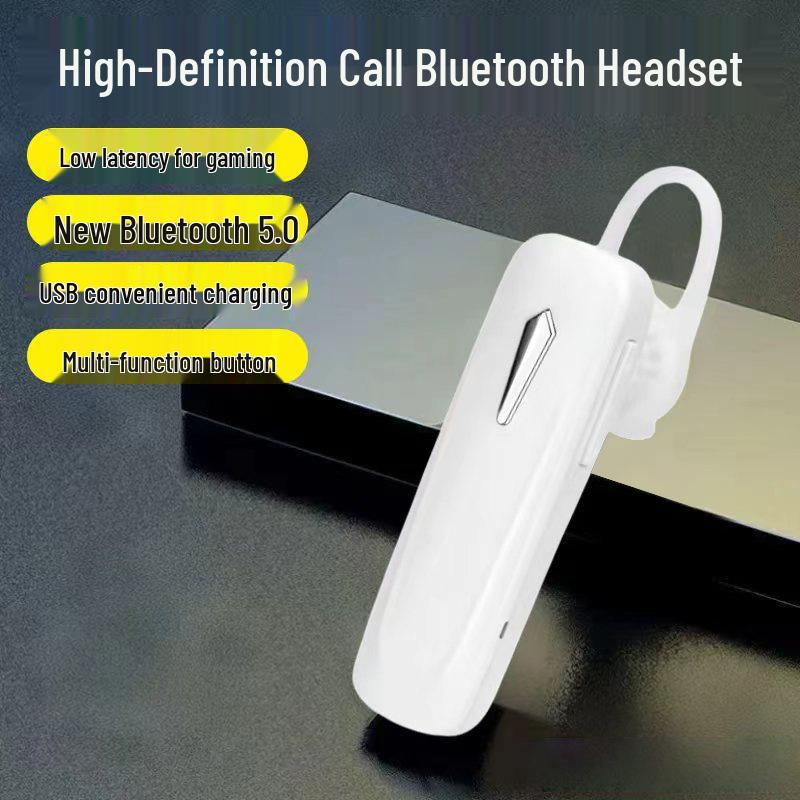 M163 Universal Wireless Bluetooth Headset for HD Calls - Single Ear, Low Latency, Ideal for Car and Sports Use