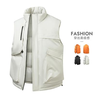 New Big Pocket Tooling Outdoor Thickened Thermal Cotton Vest Jacket Men's and Women's Mountaineering Trend Versatile Vest