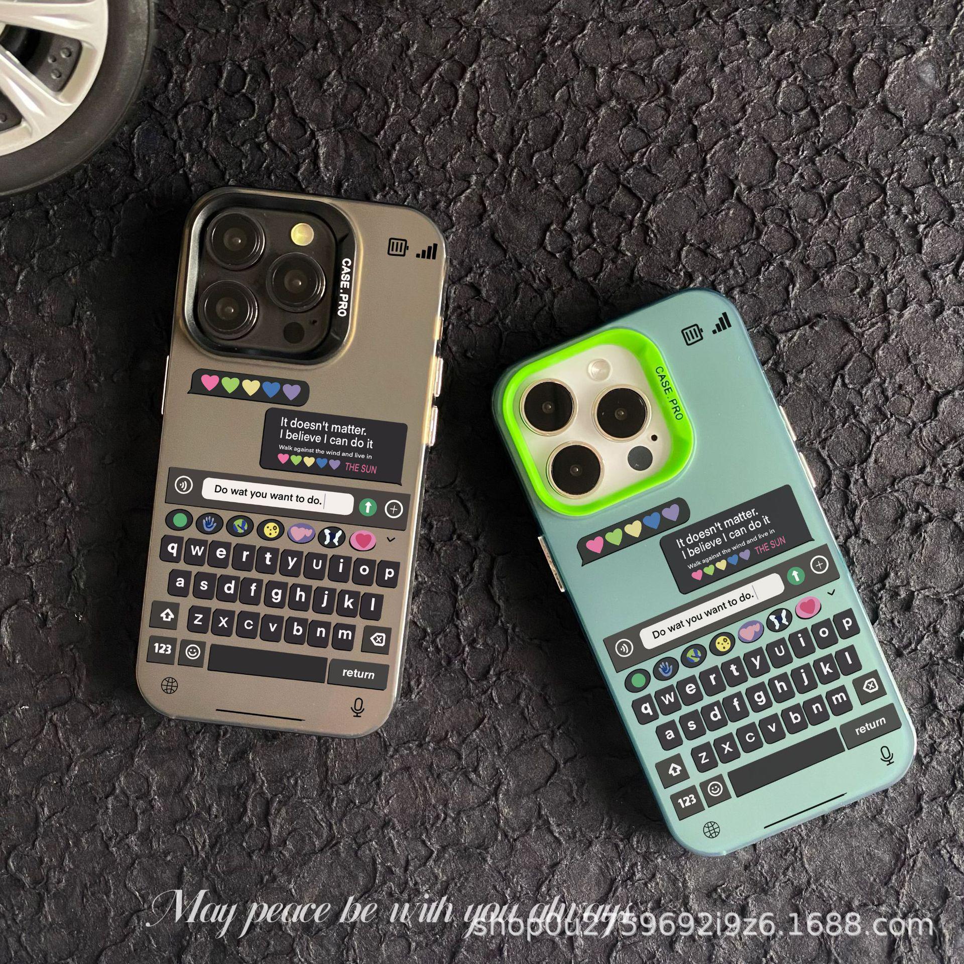

Чохол для мобільного телефону з клавіатурою iPhone15Pro: Laser Soft Case для Apple 14/13/12/11XsMax, XR/X Tide Design 15 Pro Max