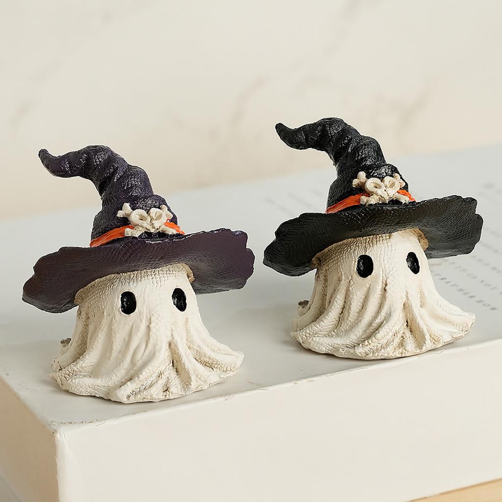 Halloween Statue Ornaments, Horror Hooded Little Ghosts, Creative Resin Crafts Gifts Cute Holiday Tabletop Decorations