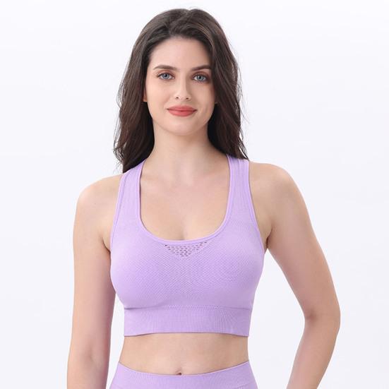 Women Vest Bra Anti-snagging Shockproof Sport Jogging Underwear Hollow Back Detachable Pads Quick Heat