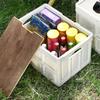 Household Foldable Storage Box, 30l/55l, With Lid And Handle, Suitable For Camping, Dormitory, Multi-Functional Storage Box