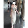 2026 New Early Summer Beautiful and Good-looking Design Niche Dress Children's White One-word Shoulder Temperament Dress