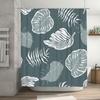 Green Monstera Shower Curtain White Palm Leaf Print Home Decor Waterproof Bath Liner For Bathroom Decorative Size: 72''X84'' (18