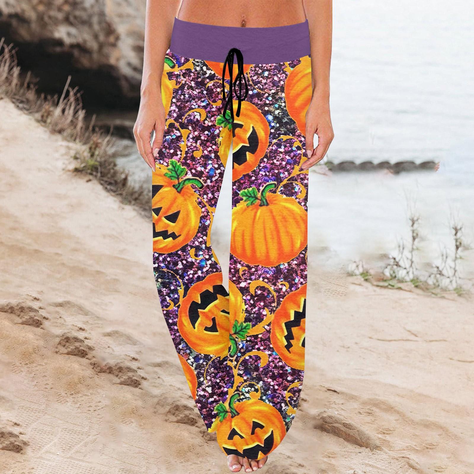 

Женские спортивные брюки, спальные брюки, напечатанные широкие брюки на шнурке, повседневные брюки с карманами XL жёлтый