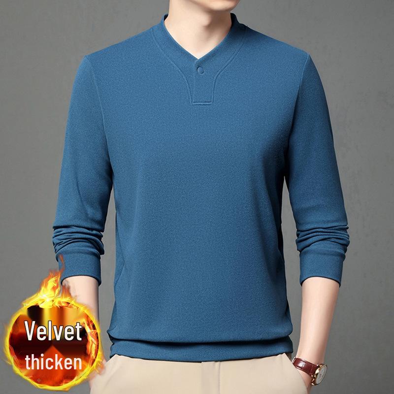 Men's New Arrival Fleece-Lined Hoodie - Simple, Stylish, and Warm with a Single-Button Closure and Long Sleeves.