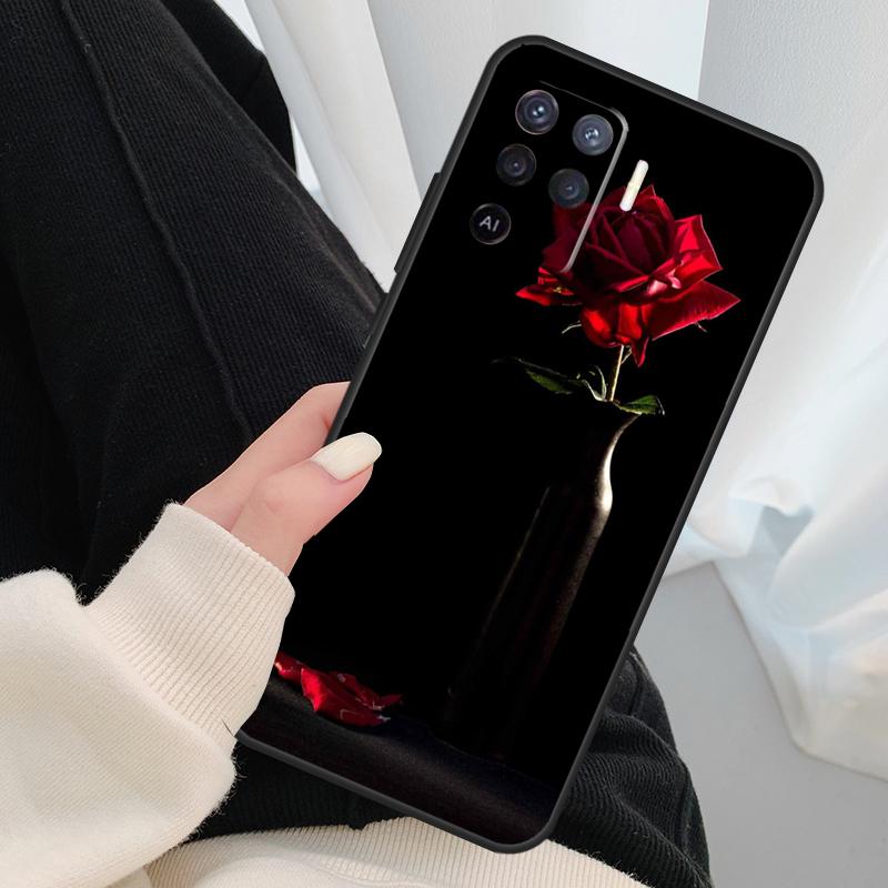 Beautiful Garden Red Roses Flowers Case For Oppo A18 A38 A58 A78 A98 A80 A60 A40 A96 A76 A16 A94 A74 A54 A15 A17 A57 A77 A5 Pro