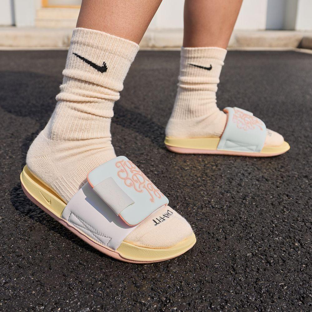 Nike Offcourt Adjust Slide Slippers Women s Mountain White/Soft Yellow 36.5