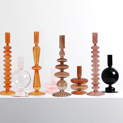 1 pz Portacandele in Vetro Vaso per Fiori Decorazione per la Casa Porta Candele in Vetro Vaso per Fiori Nordico Artigianato Portacandele Vintage Romantico