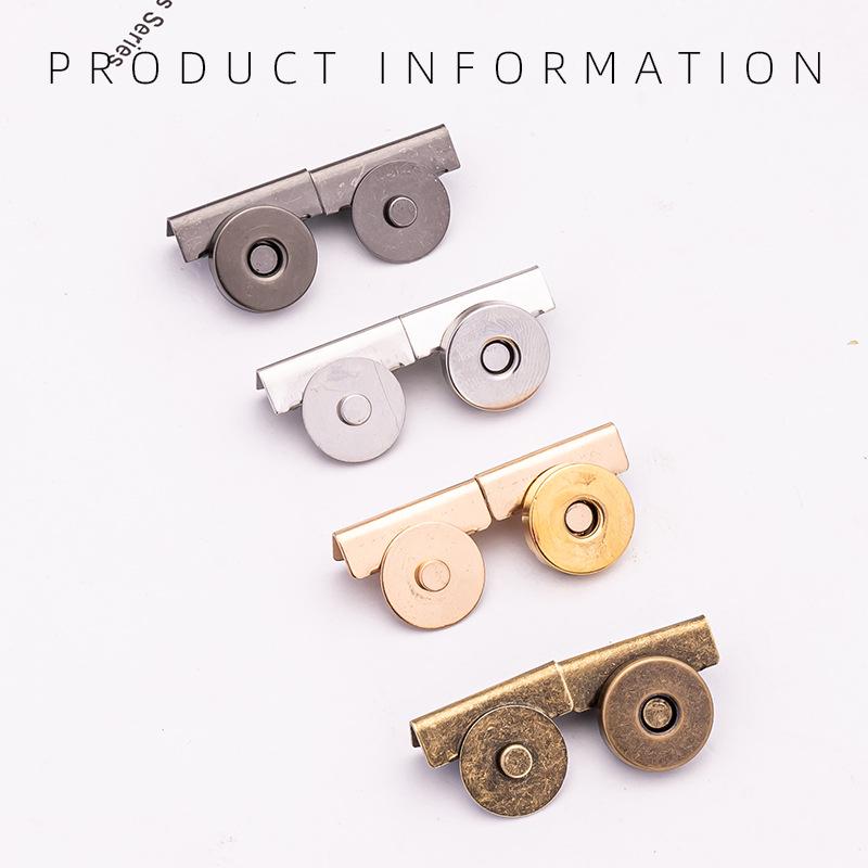 Strong Magnetic Snap Buckle for Leather Bags: Hidden No-Sew Clasp Accessory