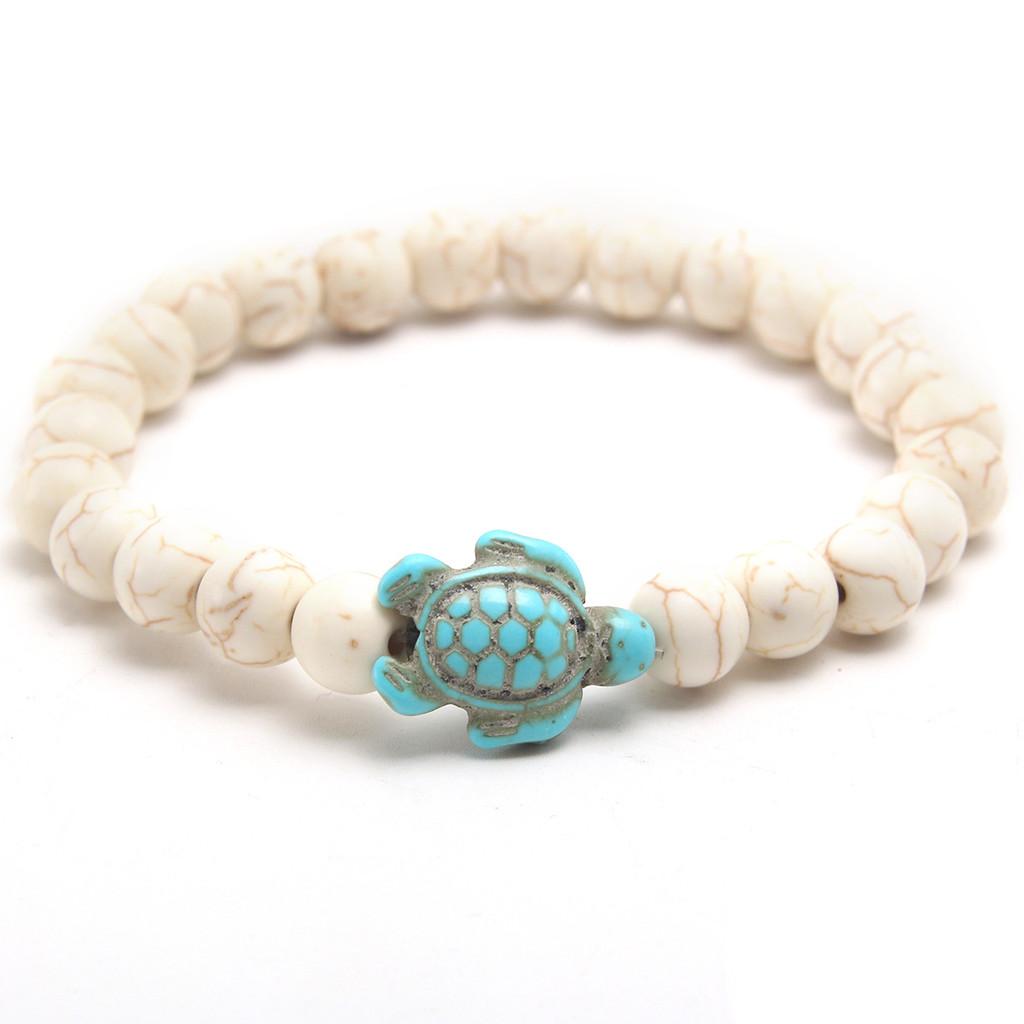 Geometric Turquoise And Lava Stone Beaded Bracelets For Men Women Gift