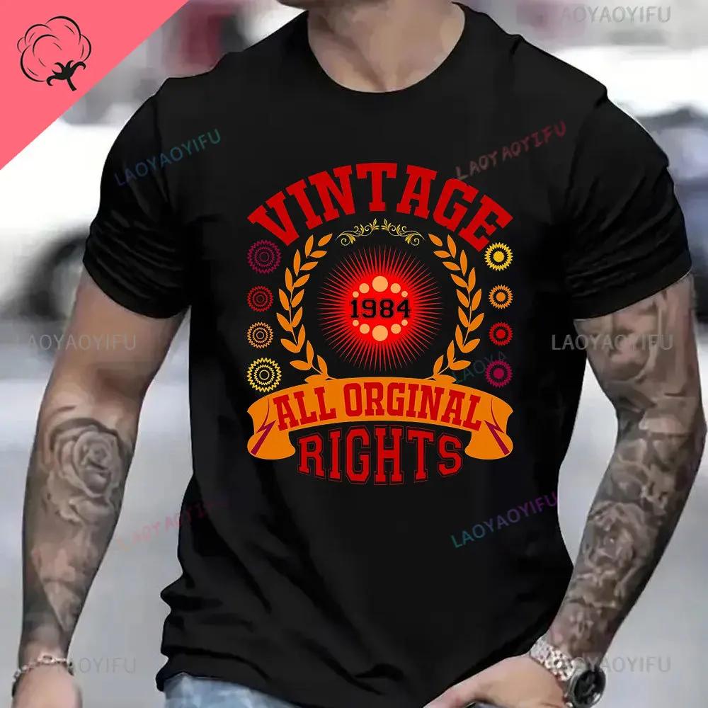 Vintage 1984 Birthday Cotton T Shirts for Men Women Short Sleeve Clothing Retro Tshirts Born in 1984 Clothes for Men Tops Tee