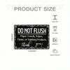 Tin Sign Bathroom Reminder Do Not Flush Hygiene Toilet Decor 8x12 Inches