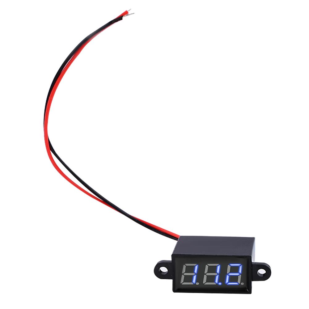 FS028 Waterproof Digital Voltmeter DC3-30V Voltage Tester 0.28-inch LED 3-digit Tube Two-wire Meter for Motor Vehicle