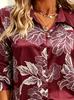 Fashionable women's printed shirt, with an elegant style and long-sleeved design. Suitable for daily wear as well as for dates.