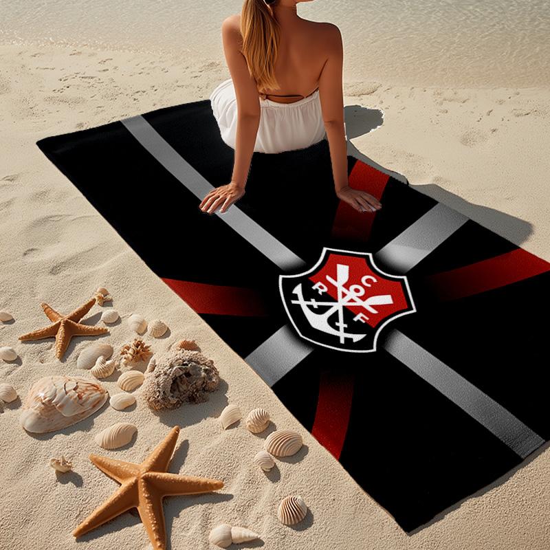 FLAMENGO Shield Emblem Beach Towel, Quick-drying, Easy to Care for, Use for Both Fitness and Beach Vacations,Sports Essential Fan Gift