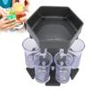 Liquid Dispenser Holder 6 Shots Liquor Dispenser Rack Wine Beer Drinking Tool Bar Accessory(Gray Transparent Cup )