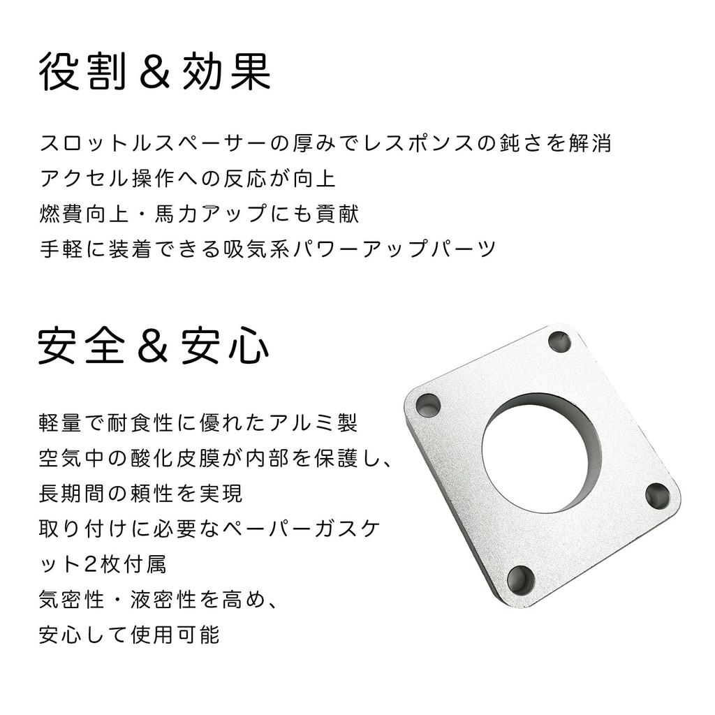 Throttle spacer set pieces 4 for Suzuki Kei cars including Jimny JB23W JA22W Every DA17V DA64V Wagon R MC21S MH34S and Compatible with K6A Improves
