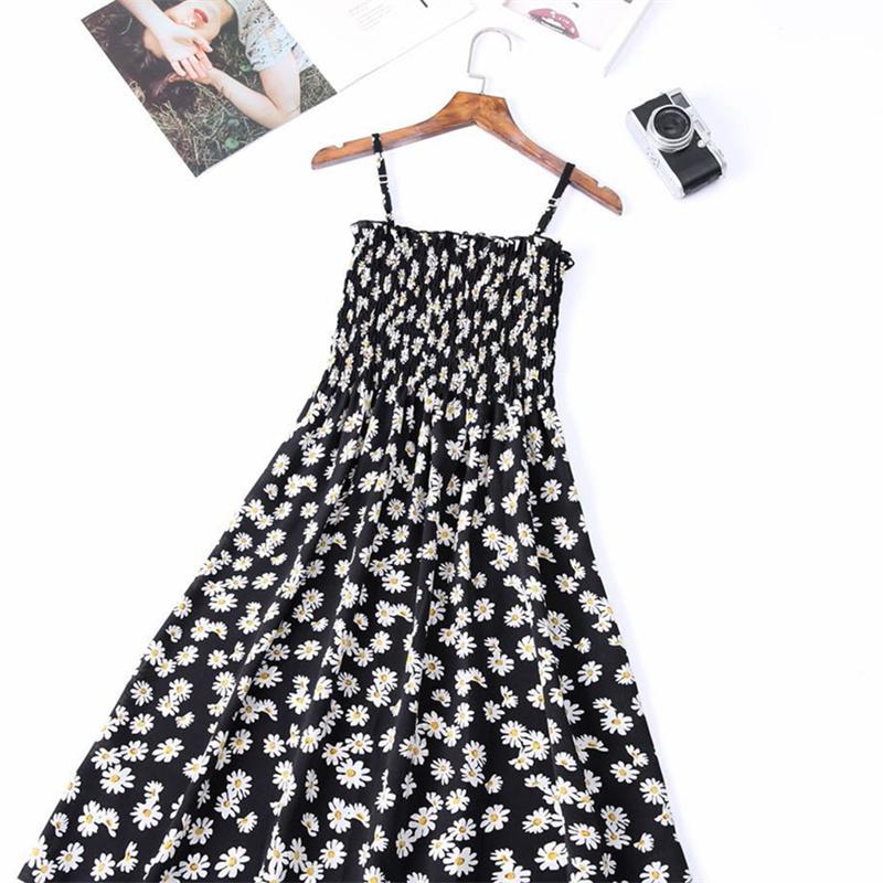 Dámský špagetový pásek s vysokým pasem, mini květinové šaty s potiskem letní plisované dámské šaty bez ramínek