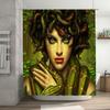 Medusa Shower Curtain Gothic Horror Mythological Snake Pattern Bathroom Decor Dark Fantasy Wall Art Home Textile