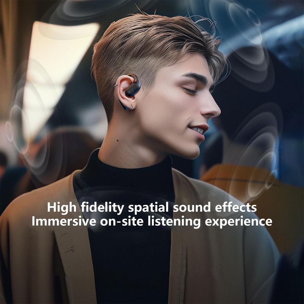 Słuchawki douszne Clip On True Wireless 5.4 BT Ear Clip Earbuds Słuchawki z przewodnictwem kostnym Odporne na pot HiFi Stereo Call Sports Zaczepy na uszy