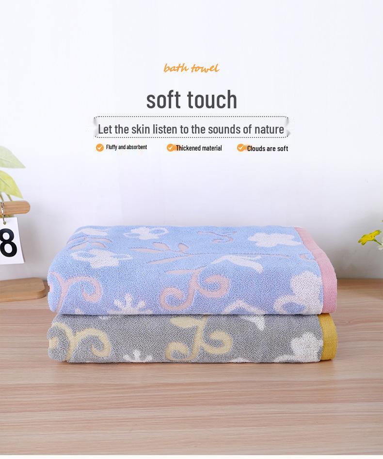 100% Cotton Soft & Thick Bath Towel - Comfortable, Durable, Non-Shedding