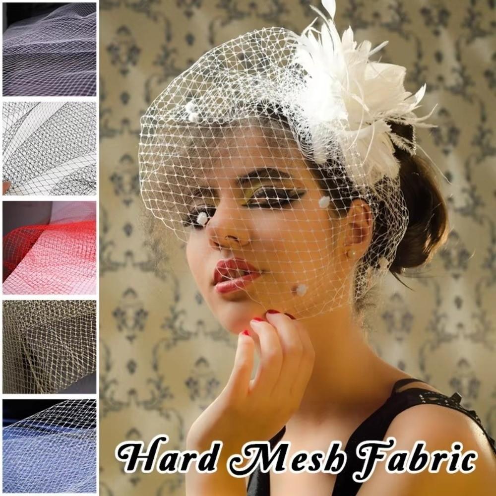Hair Accessories Mesh Ribbon Veil 25cm Width Hat Trimming DIY Fascinator Hat Big Hole Big Hole Net Veil Wedding Accessories