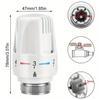 3pcs Frost-Proof Radiator Thermostat Heads Adjustable 5-Level Temperature Control Valve Replacement for Heating Systems