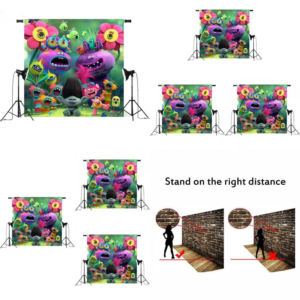 Fundo Fotográfico de Natal Trolls World Tour Para Estúdio de Fotografia Infantil Decoração Criativa