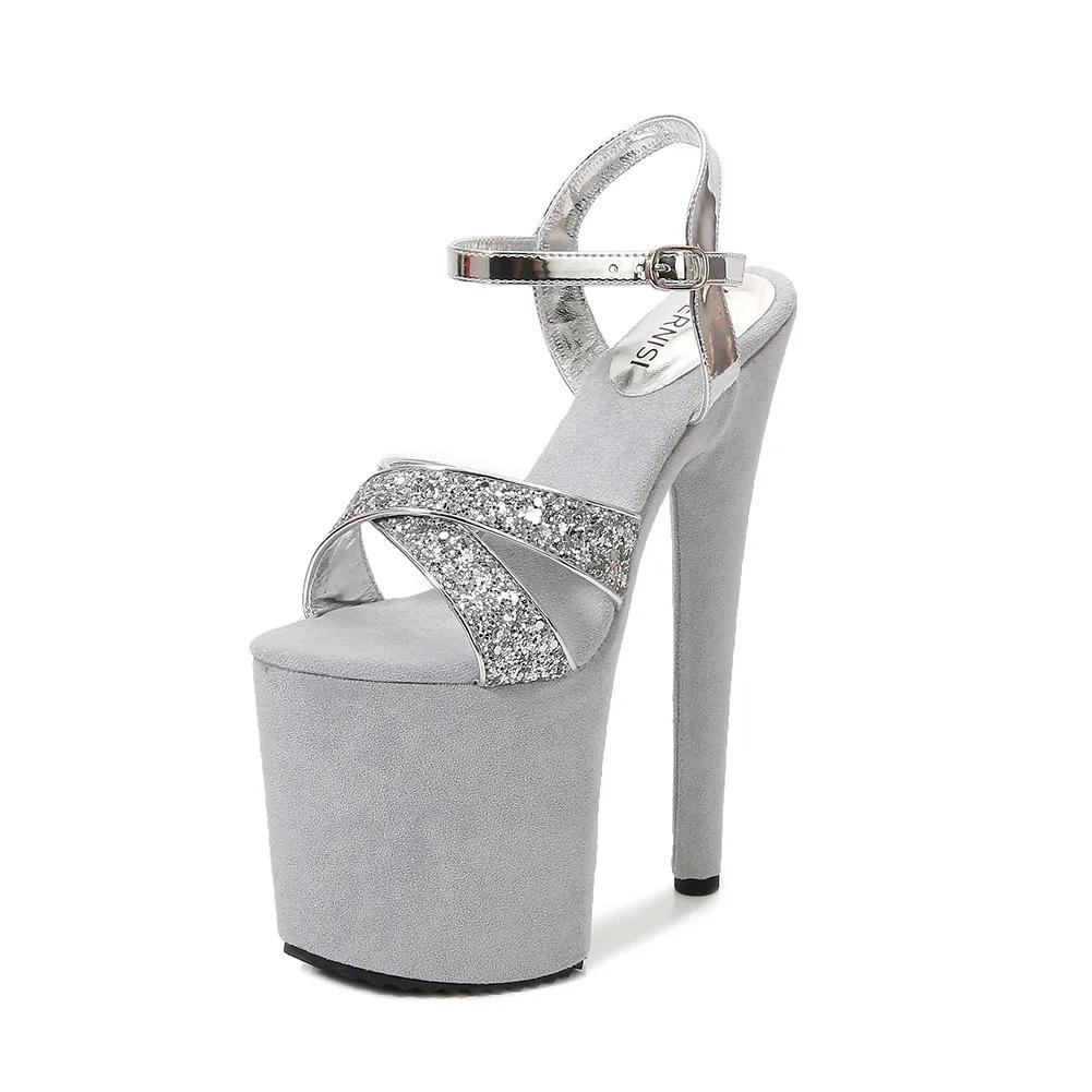 Fashion Hentiangao Nightclub Princess Shoes Pole Dance Model Runway Waterproof Platform Super High Heels Large Size High Heels Sandals