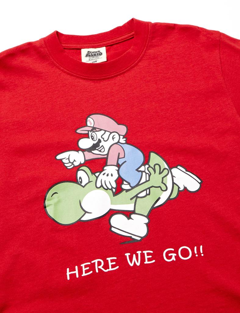 featuring Mario and Yoshi characters Short-sleeved T-shirt (retro style).