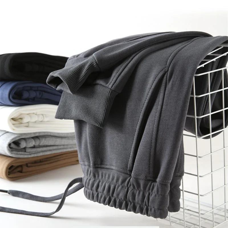 Women Thicken Cotton Sweatpants Autumn Winter Elastic Waist Bundle Foot Straight Trousers Fleece Warm Loose 5XL Casual Pants
