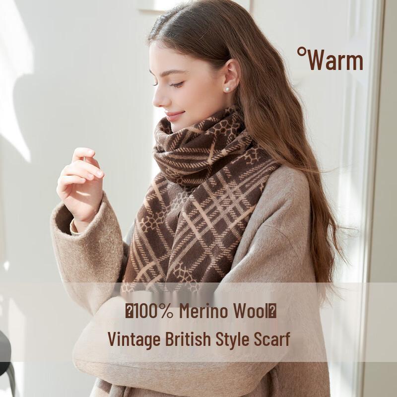 Women's Pure Lambswool Narrow Jacquard Scarf