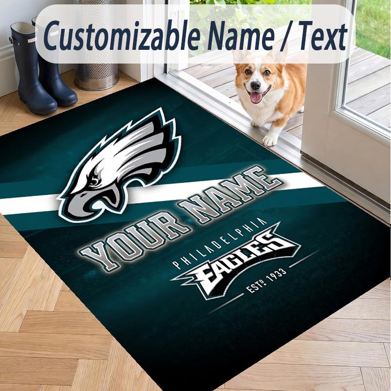 Custom Text Printed Rug Philadelphia Eagles Non Slip Floor Carpet For Home Room Decor