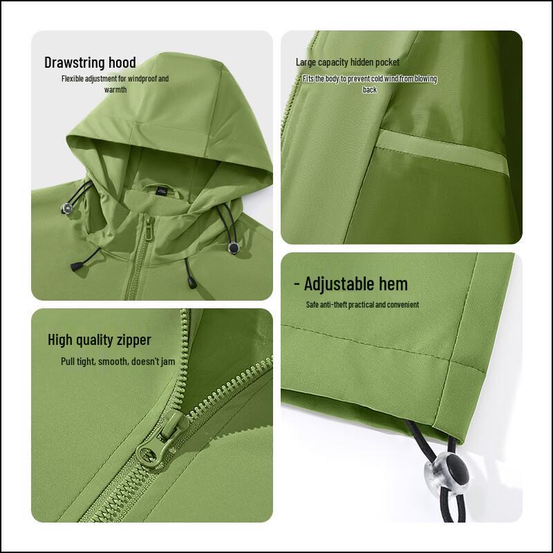 Warrior Men's Windproof Water-Repellent Hooded Outdoor Jacket