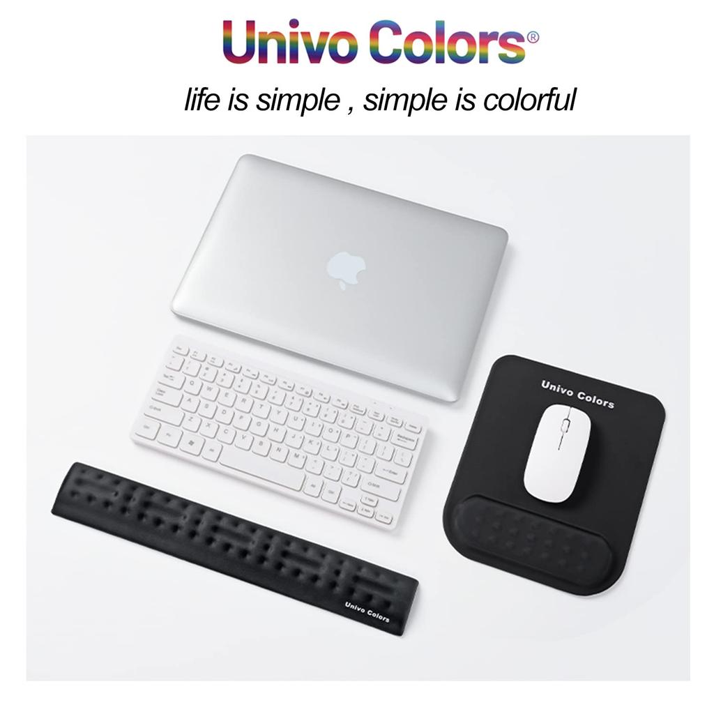 UnivoColors Mouse pad with integrated wrist rest massage cushion for soft stress ergonomic wrist fatigue with massage no irritation to the skin (L) +