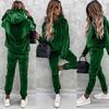 Neuer Stil Damen Freizeit Pullover Hoodie Sweatshirt und Jogginghose 2-teiliges Set Uni Herbst Outfit
