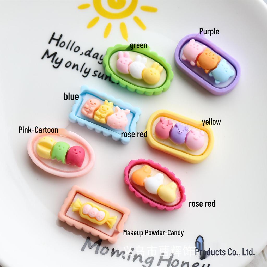 Cartoon Food Toy Resin Jewelry Accessories: DIY Cream Glue Handmade Materials - Candy, Dinner Plate, Sushi Box