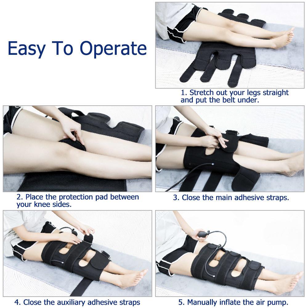 Adjustable Leg Correction Band Belt O/X Type Bowed Legs Knee Valgum Straightening Posture Corrector Inflatable Beauty Leg Band Black