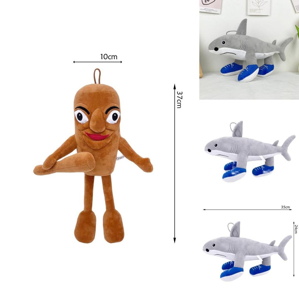 Shark Plush Toy With Pp Cotton Filling Short Plush Animal Stuffed Doll For Kids