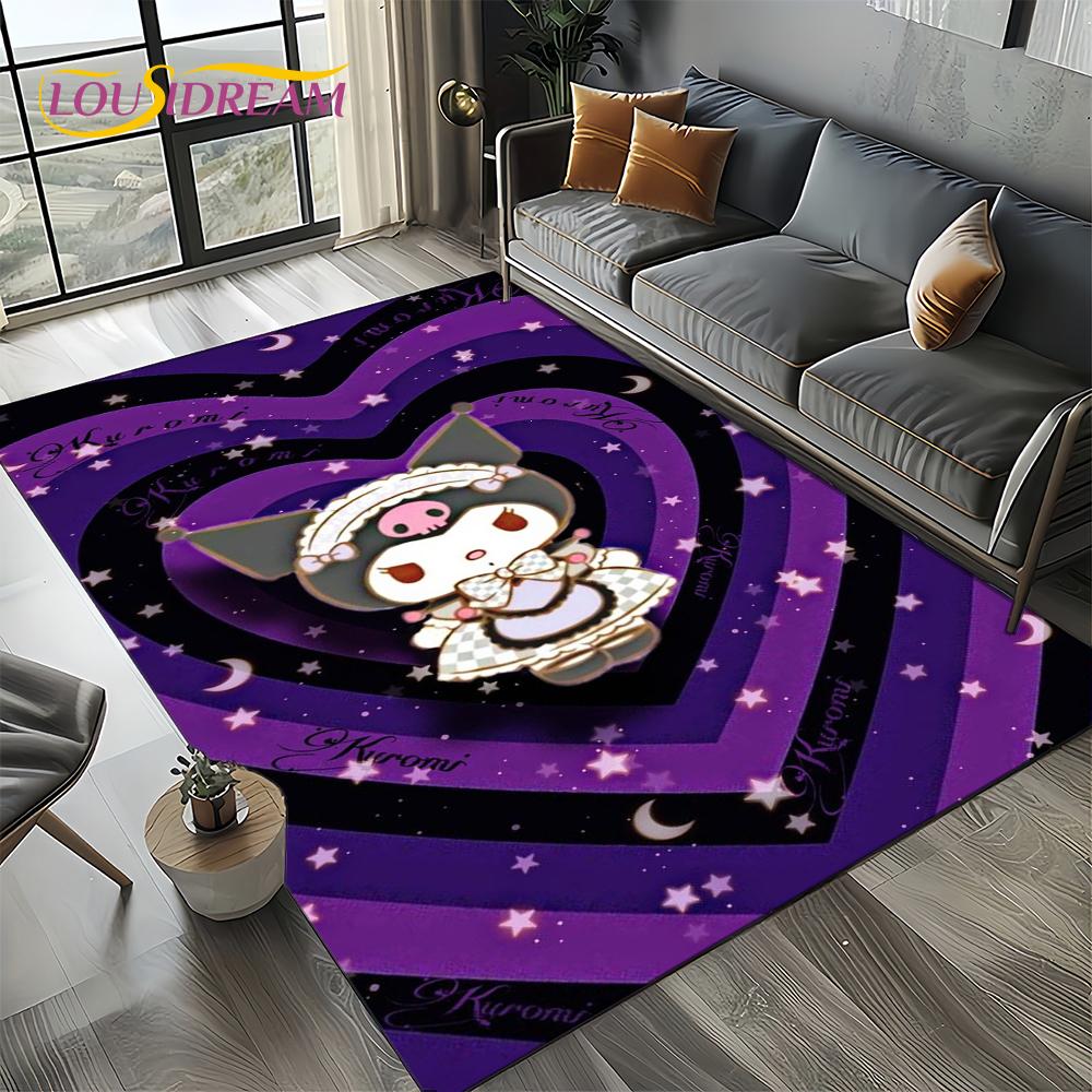27 Style Cute Kuromi Cartoon Sanrio Carpet Rug for Bedroom Living Room Home Sofa Decoration,kids Large Decor Floor Mat Gift Girl