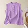 Women's Retro Artistic Cotton Linen Casual Loose Versatile Elegant Vest