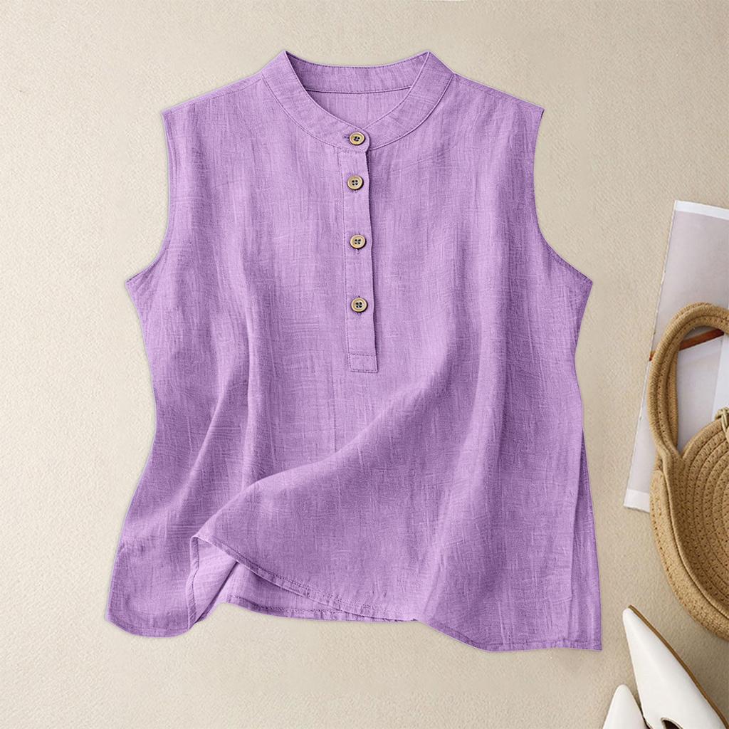 Women's Retro Artistic Cotton Linen Casual Loose Versatile Elegant Vest