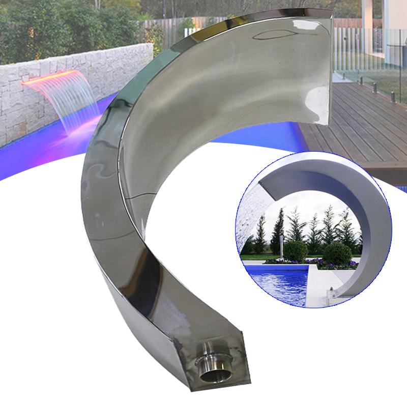 60x30cm Pond Garden Swimming Pool Feature Decorative Hardware Faucet Waterfall Stainless Steel Pool Water Fountain