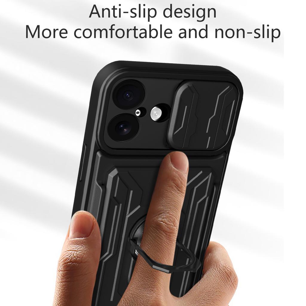 Für iPhone 17 Hülle PC+TPU Ständer Handy-Rückseite mit Kameraschieber