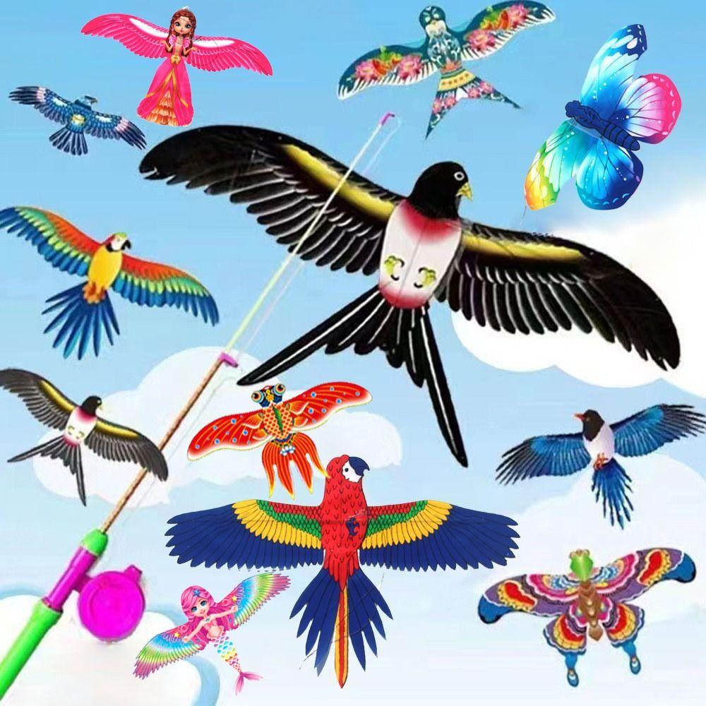 DIY Toy Large Eagle Kites with 30 Meter Kite Line Flying Bird Kites Garden Outdoor Sports